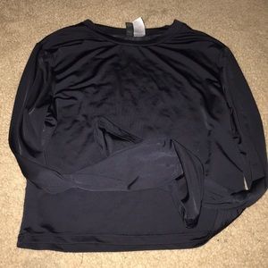 Athletic Black Long Sleeve Croptop